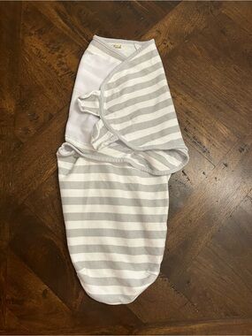 Organic Cotton Baby Sleep Sack Swaddle - Gray & White Stripes